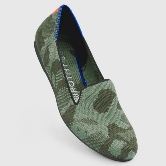 ROTHY’S The Loafer In Retired Discontinued Print Olive Camo Knot Loafers Flats - Picture 6 of 13